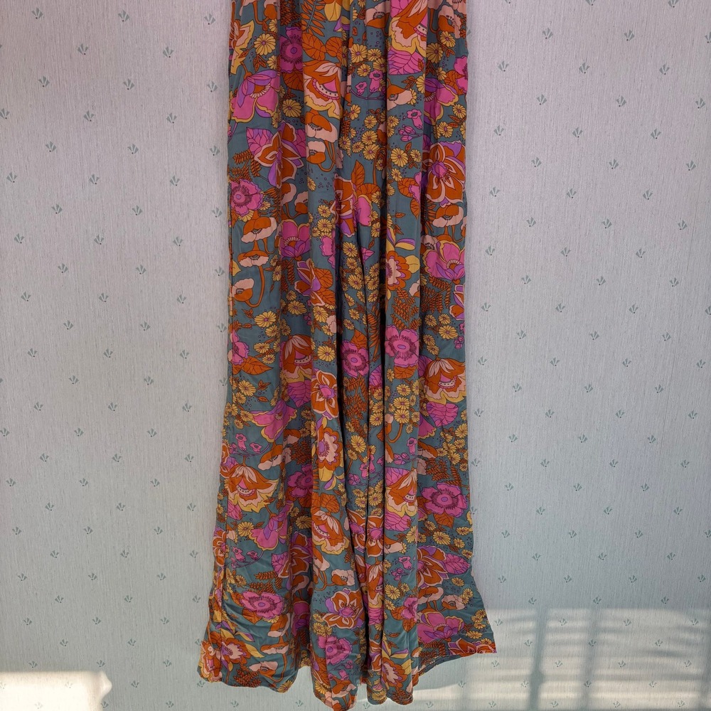 Natural Life Sedona Jumpsuit Medium Wide Leg Floral Boho Festival Resort Beach - Picture 5 of 12